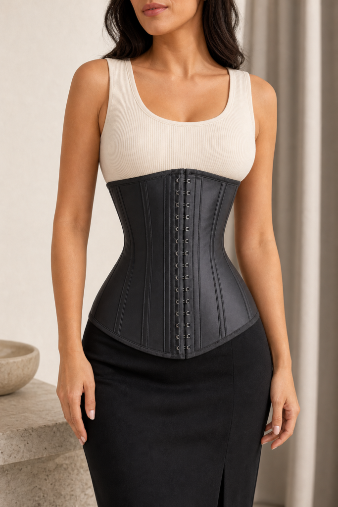 black sculpt waist trainer model graphite